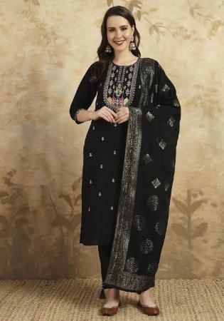 Picture of Grand Chiffon Black Readymade Salwar Kameez