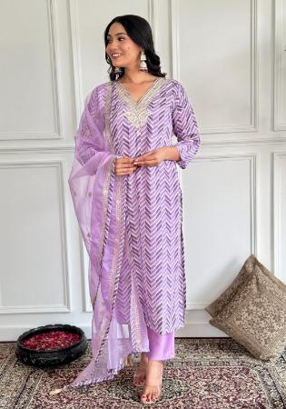 Picture of Georgette Medium Purple Readymade Salwar Kameez