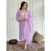 Picture of Georgette Medium Purple Readymade Salwar Kameez