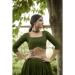 Picture of Wonderful Georgette & Net Forest Green Lehenga Choli