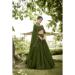 Picture of Wonderful Georgette & Net Forest Green Lehenga Choli