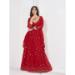 Picture of Pretty Georgette & Net Crimson Lehenga Choli