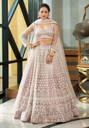 Picture of Splendid Georgette & Net Beige Lehenga Choli