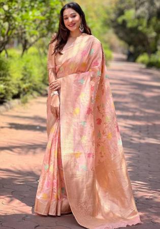 Picture of Delightful Organza Rosy Brown Saree