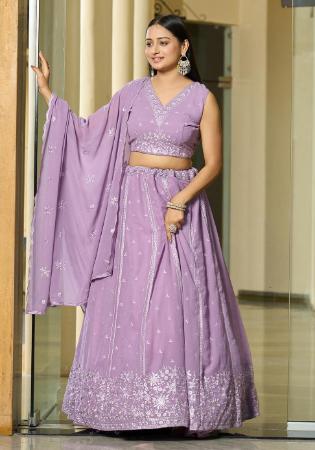 Picture of Ravishing Georgette & Net Plum Lehenga Choli