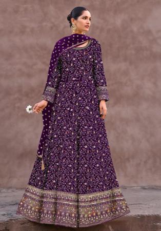 Picture of Radiant Georgette Purple Anarkali Salwar Kameez