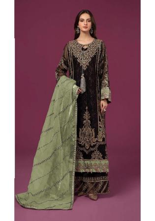 Picture of Enticing Georgette Black Straight Cut Salwar Kameez