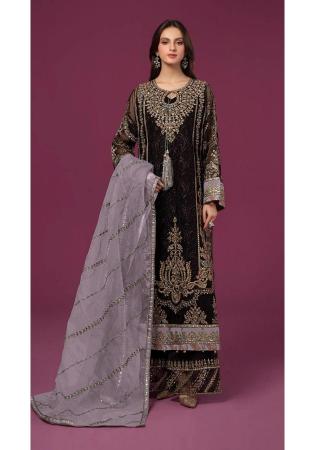 Picture of Classy Georgette Black Straight Cut Salwar Kameez