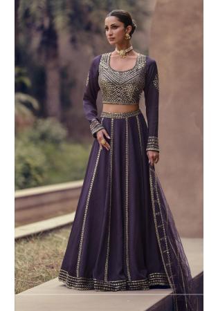 Picture of Charming Chiffon & Silk Purple Lehenga Choli