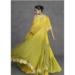 Picture of Georgette & Silk & Organza Golden Rod Lehenga Choli