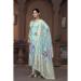 Picture of Organza Light Steel Blue Straight Cut Salwar Kameez