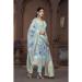 Picture of Organza Light Steel Blue Straight Cut Salwar Kameez