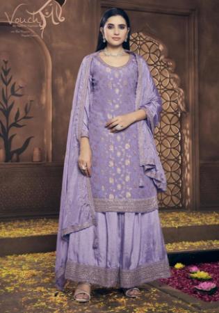 Picture of Chiffon Slate Grey Straight Cut Salwar Kameez