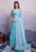 Picture of Delightful Chiffon Light Blue Saree