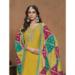 Picture of Chiffon Dark Golden Rod Straight Cut Salwar Kameez