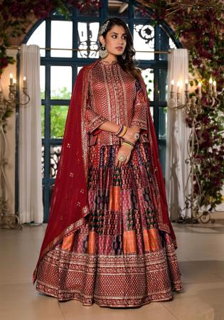 Picture of Splendid Satin Maroon Readymade Lehenga Choli