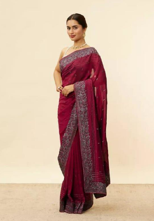 Picture of Beauteous Silk Maroon Saree