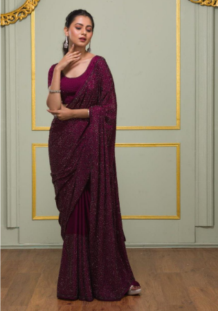 Picture of Splendid Crepe & Silk Brown Saree