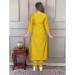 Picture of Silk Dark Golden Rod Straight Cut Salwar Kameez