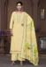 Picture of Chiffon & Organza Pale Golden Rod Straight Cut Salwar Kameez