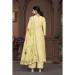 Picture of Chiffon & Organza Pale Golden Rod Straight Cut Salwar Kameez