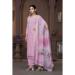 Picture of Chiffon & Organza Plum Straight Cut Salwar Kameez