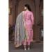 Picture of Chiffon & Organza Rosy Brown Straight Cut Salwar Kameez