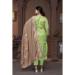 Picture of Chiffon & Organza Dark Sea Green Straight Cut Salwar Kameez