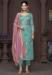 Picture of Chiffon & Organza Cadet Blue Straight Cut Salwar Kameez