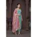 Picture of Chiffon & Organza Cadet Blue Straight Cut Salwar Kameez