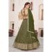 Picture of Enticing Georgette Dark Olive Green Lehenga Choli