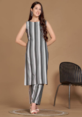 Picture of Well Formed Cotton Light Slate Grey Kurtis & Tunic