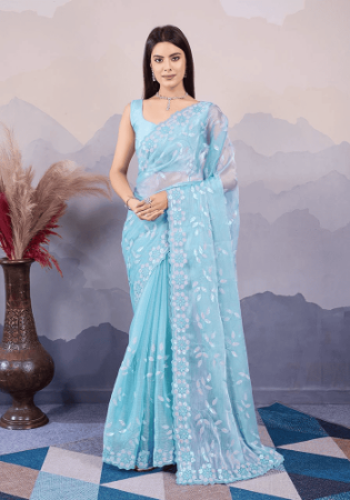 Picture of Splendid Silk Light Blue Saree