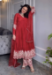 Picture of Chiffon & Silk Crimson Readymade Salwar Kameez