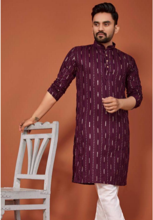 Picture of Radiant Cotton Brown Kurtas