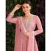 Picture of Georgette Dark Salmon Straight Cut Salwar Kameez