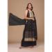 Picture of Well Formed Georgette Black Straight Cut Salwar Kameez