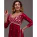 Picture of Splendid Georgette Maroon Straight Cut Salwar Kameez