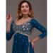 Picture of Georgette Navy Blue Straight Cut Salwar Kameez