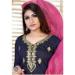 Picture of Chiffon Dark Slate Grey Straight Cut Salwar Kameez