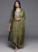 Picture of Chiffon Dark Olive Green Readymade Salwar Kameez