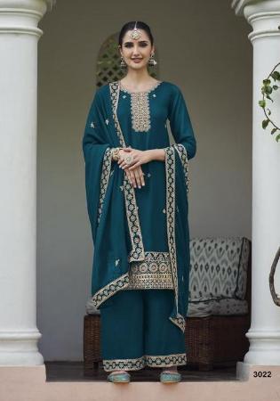 Picture of Georgette Navy Blue Straight Cut Salwar Kameez