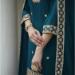 Picture of Georgette Navy Blue Straight Cut Salwar Kameez