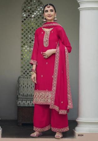 Picture of Alluring Georgette Crimson Straight Cut Salwar Kameez