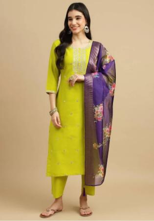 Picture of Exquisite Chiffon Golden Rod Readymade Salwar Kameez