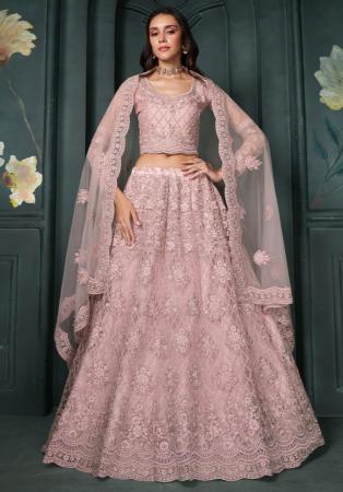 Picture of Radiant Net Rosy Brown Lehenga Choli