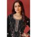 Picture of Sightly Georgette Black Straight Cut Salwar Kameez