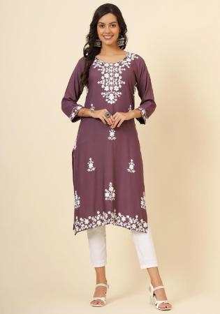 Picture of Pretty Rayon Dim Gray Kurtis & Tunic