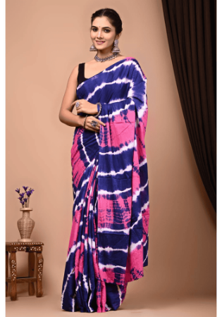 Picture of Nice Satin Midnight Blue Saree