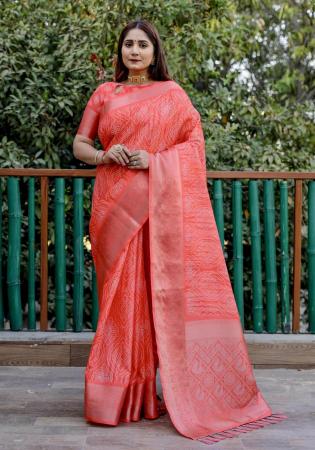 Picture of Ravishing Silk Indian Red Saree